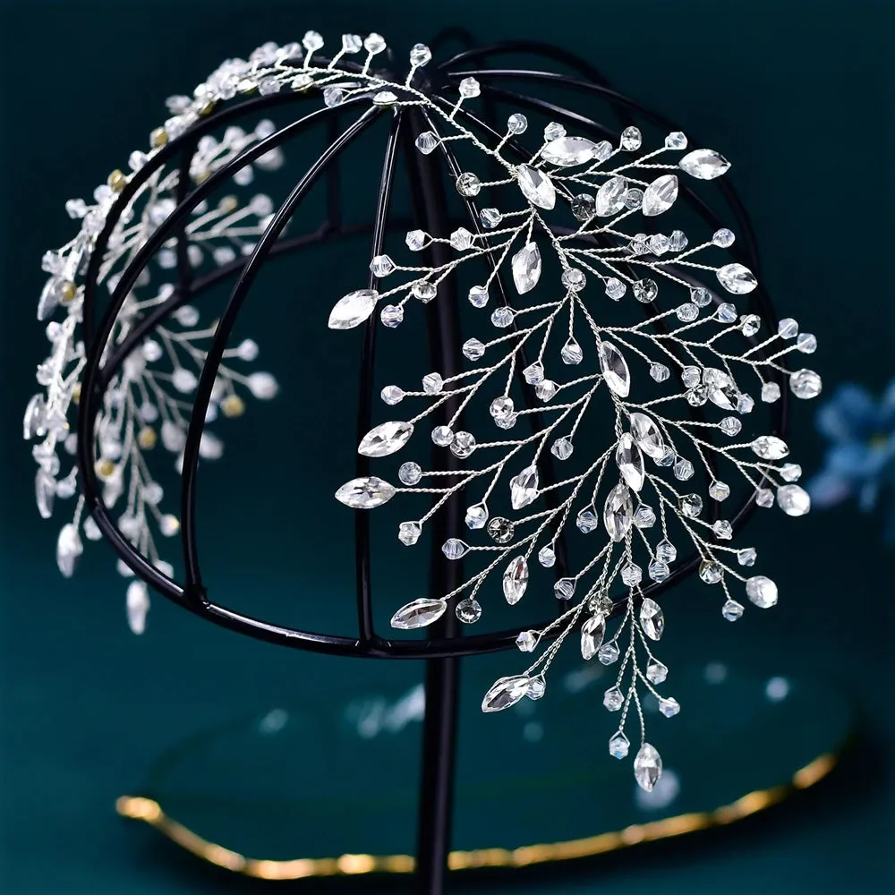 Handmade Crystal Bride Hairband: Elegant Rhinestone Wedding Headwear