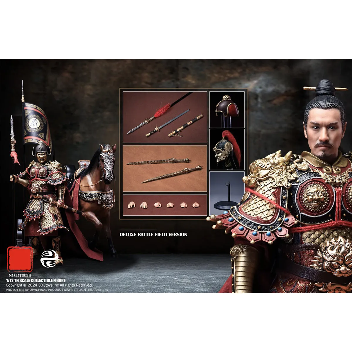 HiPlay 303TOYS The Prosperous Tang Dynasty Series, General Of Militant Guard: Qin Qiong, Battle Field Deluxe, Action Figure Full Set