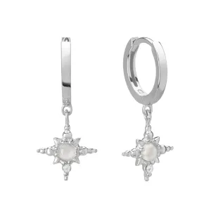 Huggies with Hanging Star | Sterling Silver