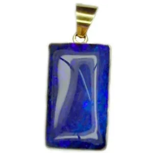 Intence Electric Blue Boulder Opal 18k Pendant