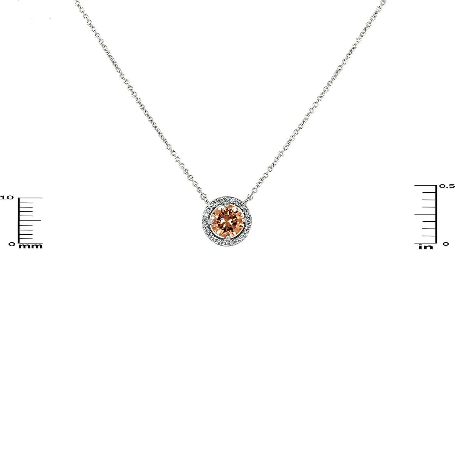 Isla Champagne Halo Pendant –10mm | 1.2ct