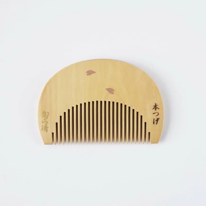 Japanese Maki-e Urushi Lacquer Tsuge (Boxwood) Comb with Chirimen (Crepe Fabric) Case - Cherry Blossom - ,  Handmade in Kyoto, Japan,  Japanese traditional hair comb