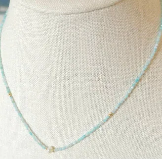 Josie Amazonite and Pearl Necklace