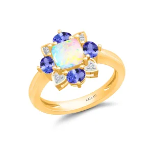 Kallati Tanzanite Opal Diamond Ring