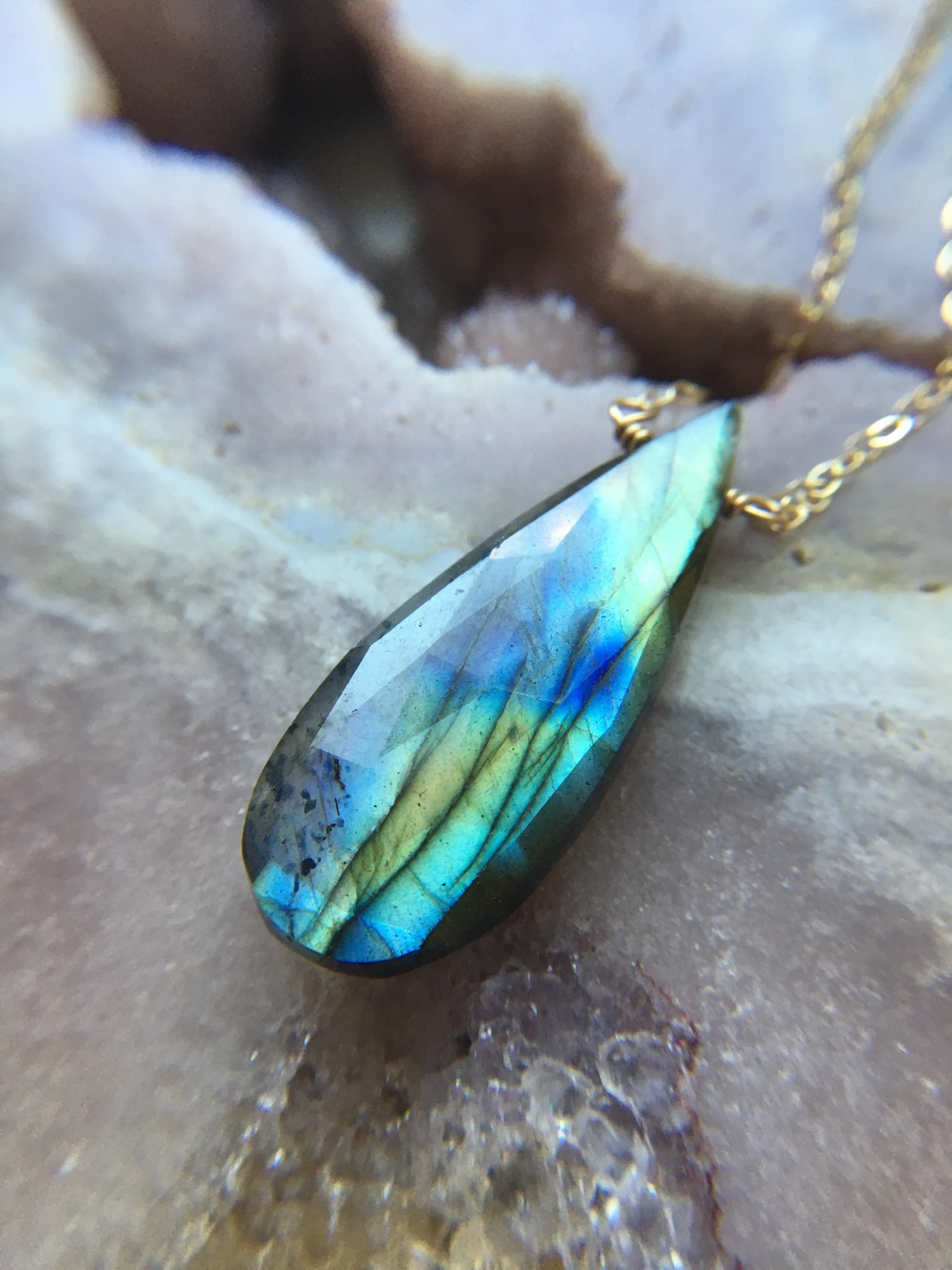 Labradorite Pendant Necklace - Gold Fill or Sterling