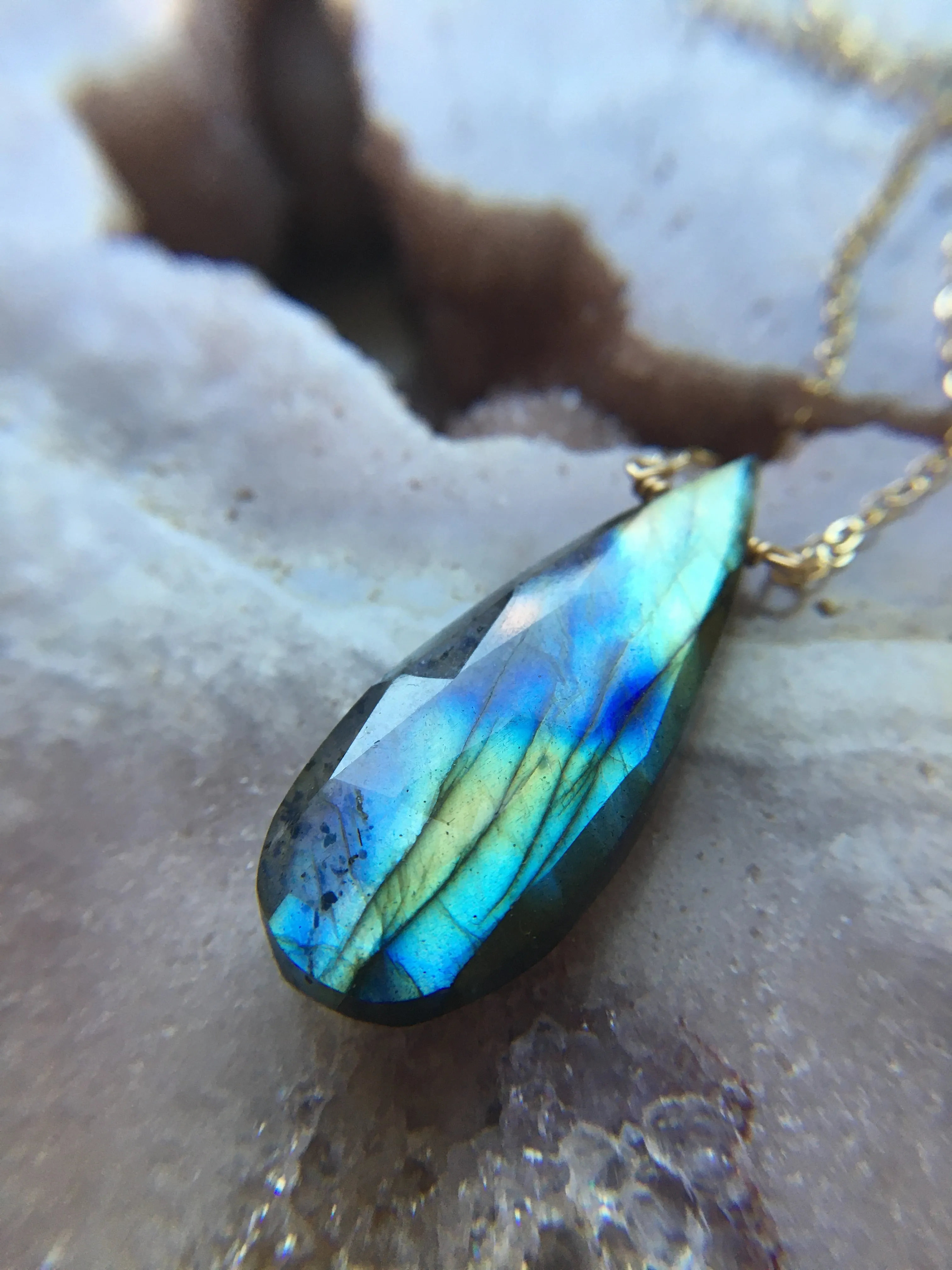 Labradorite Pendant Necklace - Gold Fill or Sterling