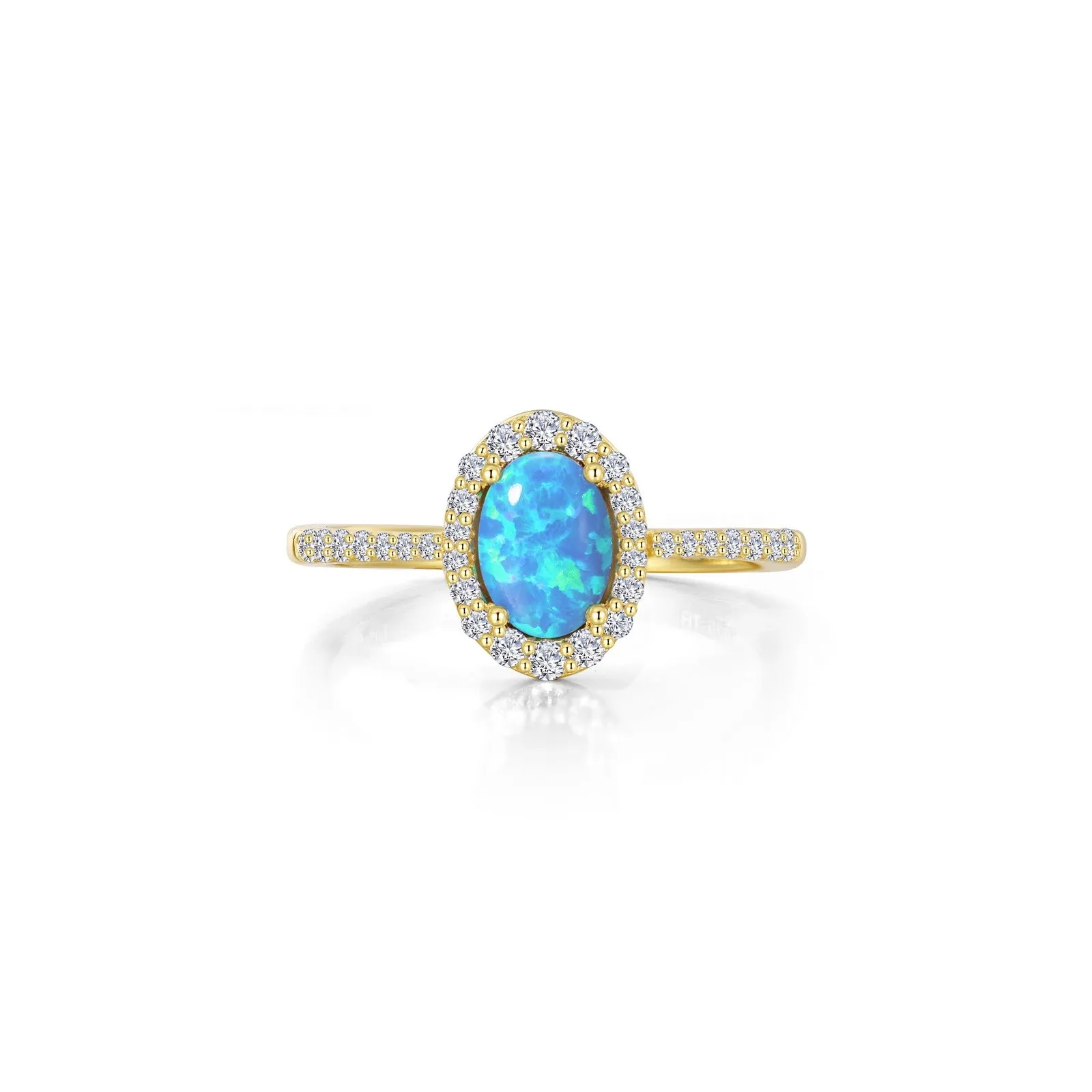 Lafonn Classic Oval Blue Blue Opal Ring R0296BOG