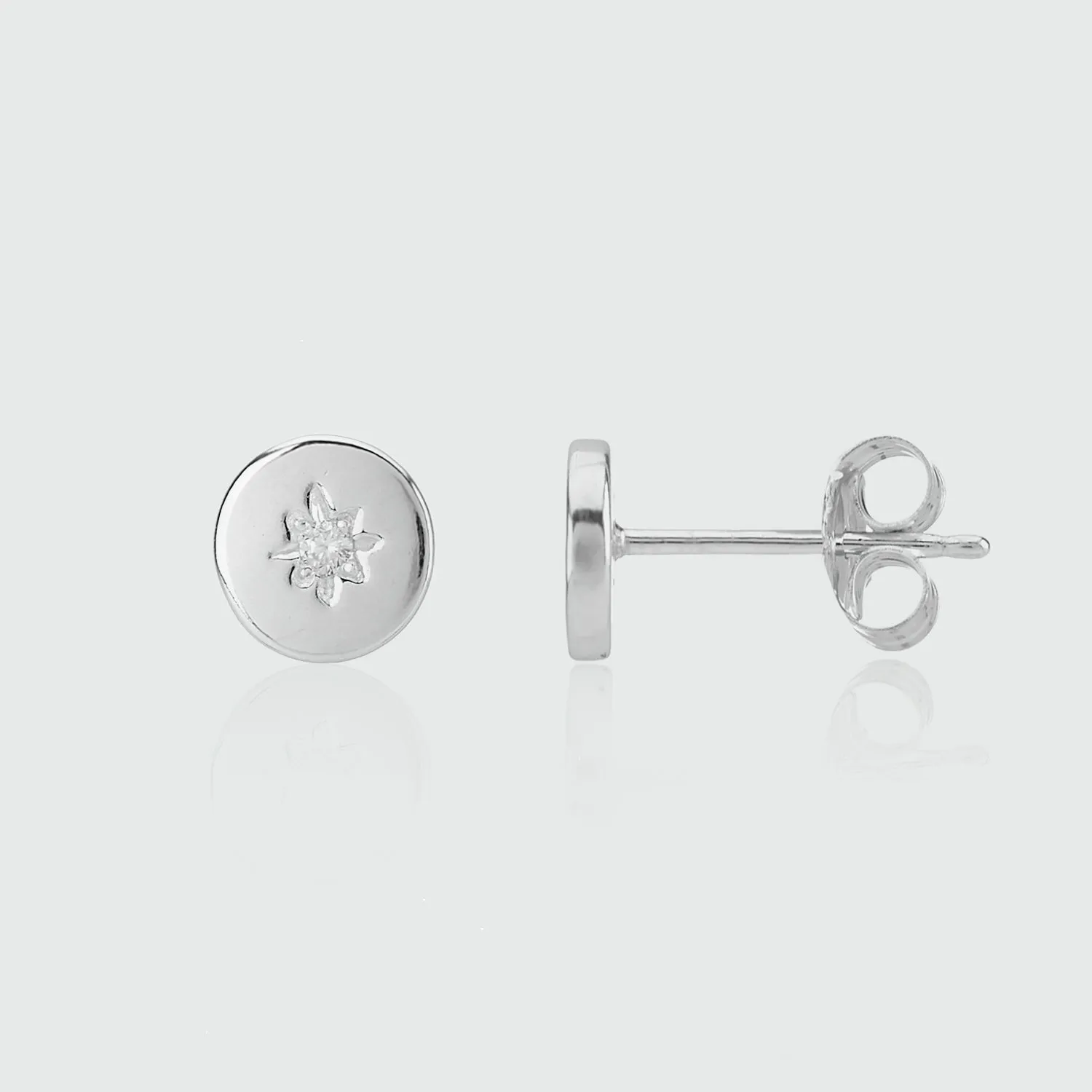 Langton Silver & Diamond Stud Earrings