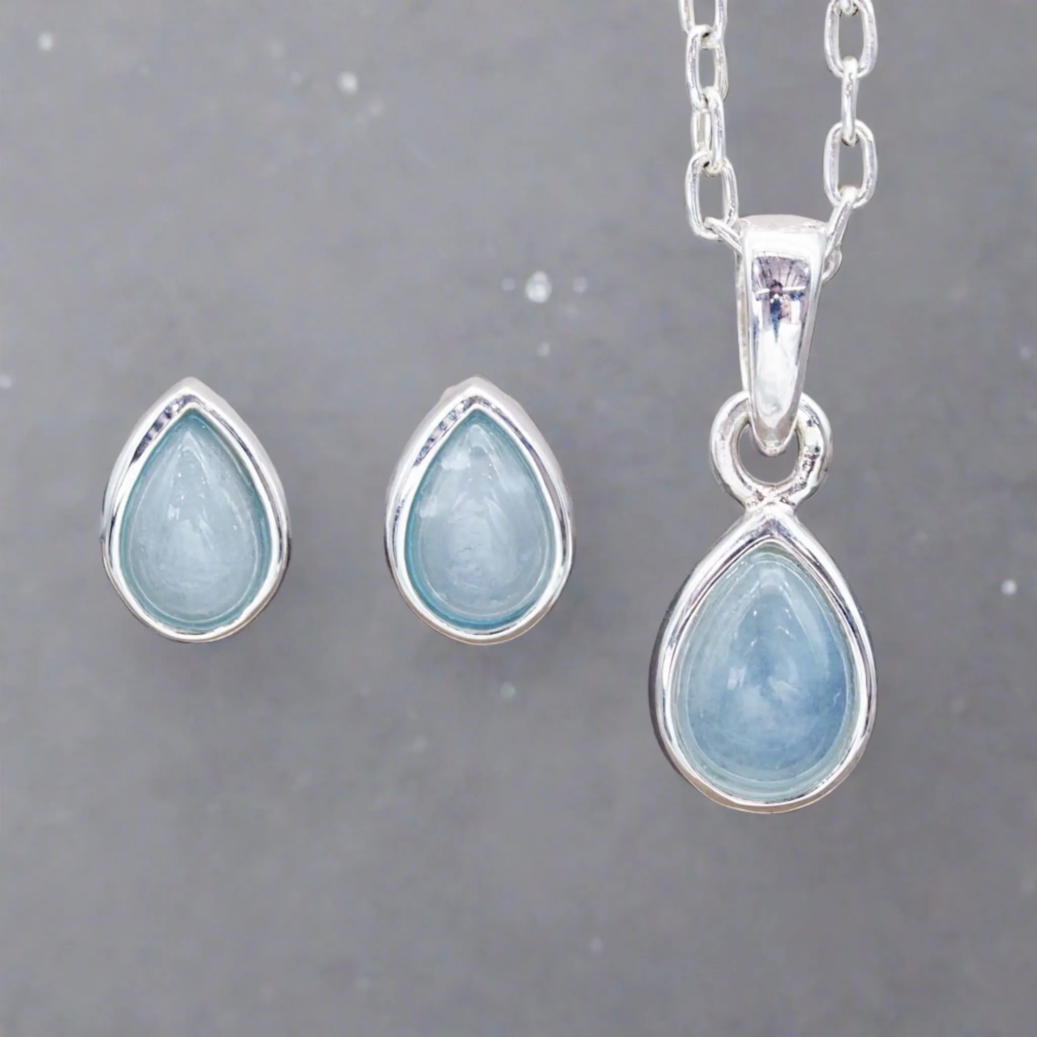 March Birthstone Jewellery Set - Aquamarine Jewellery