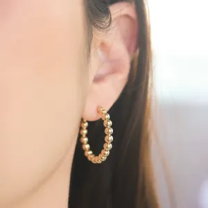 Medium Beaded Hoop Earring