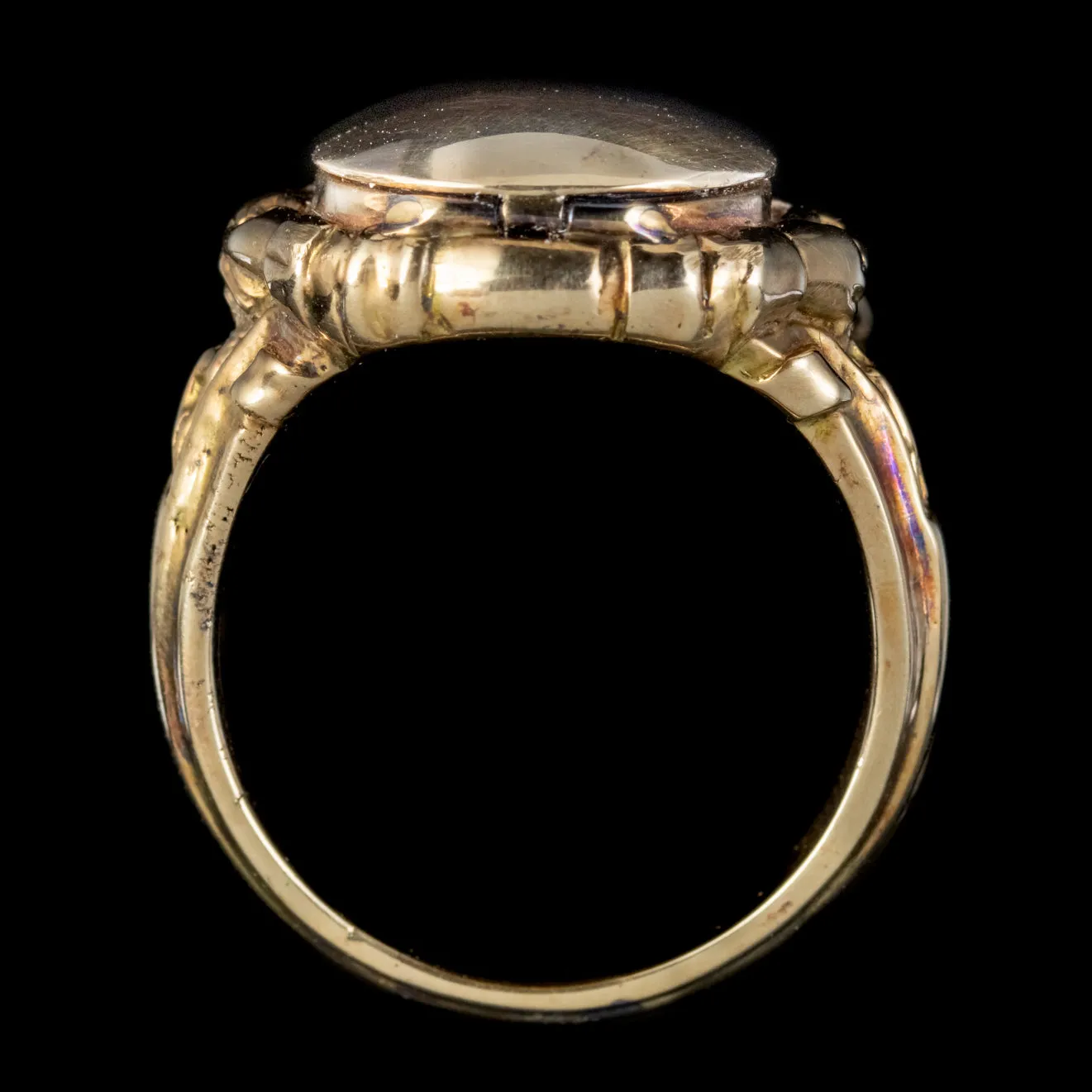 Memento Mori Locket Diamond Skull Ring 18ct Gold