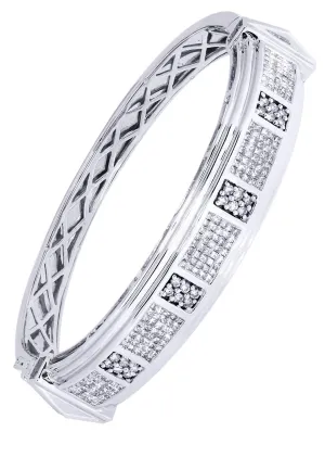 Mens Diamond Bangle White Gold| 2.8 Carats| 42.64 Grams