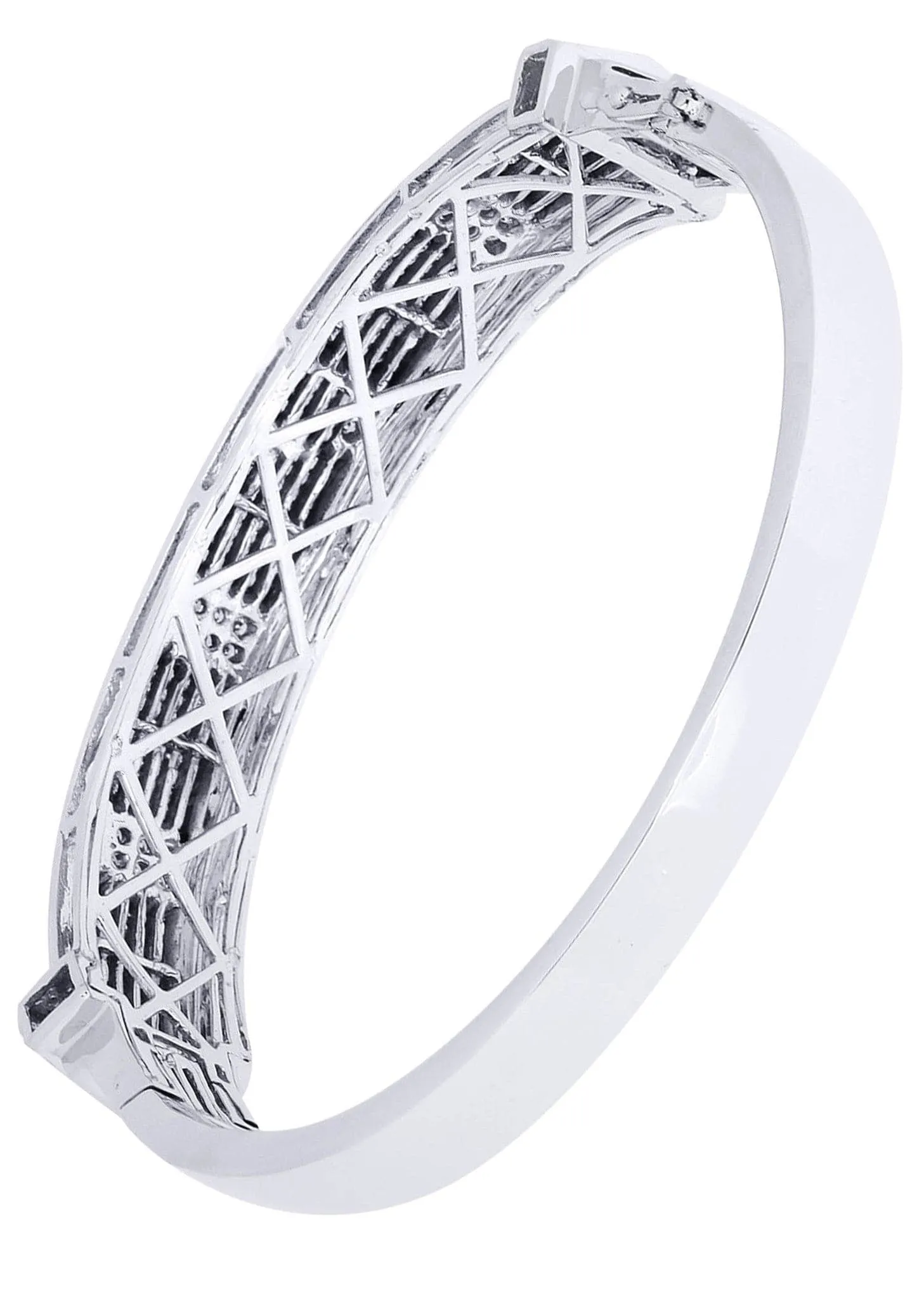 Mens Diamond Bangle White Gold| 2.8 Carats| 42.64 Grams