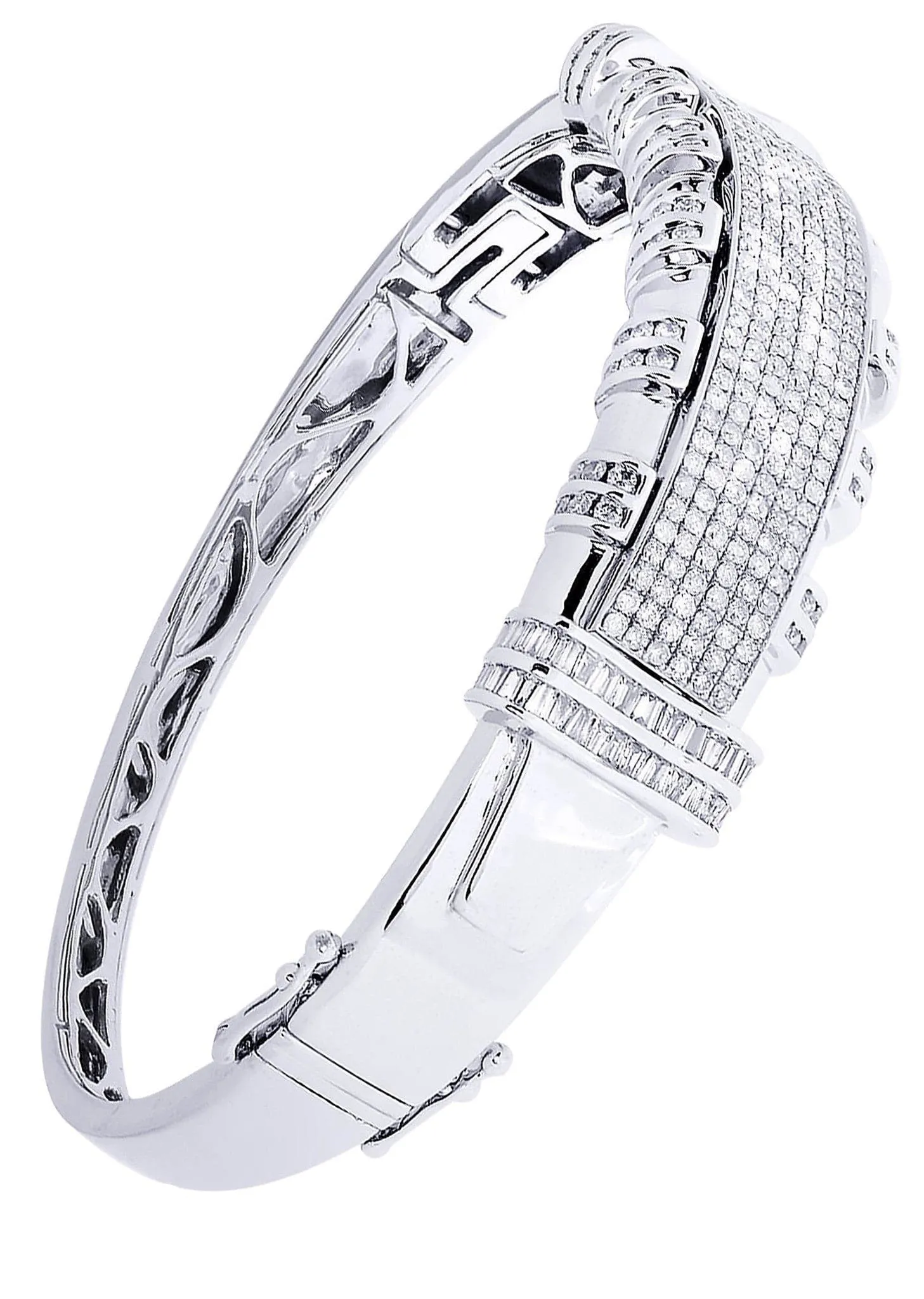 Mens Diamond Bangle White Gold| 4.43 Carats| 37.32 Grams