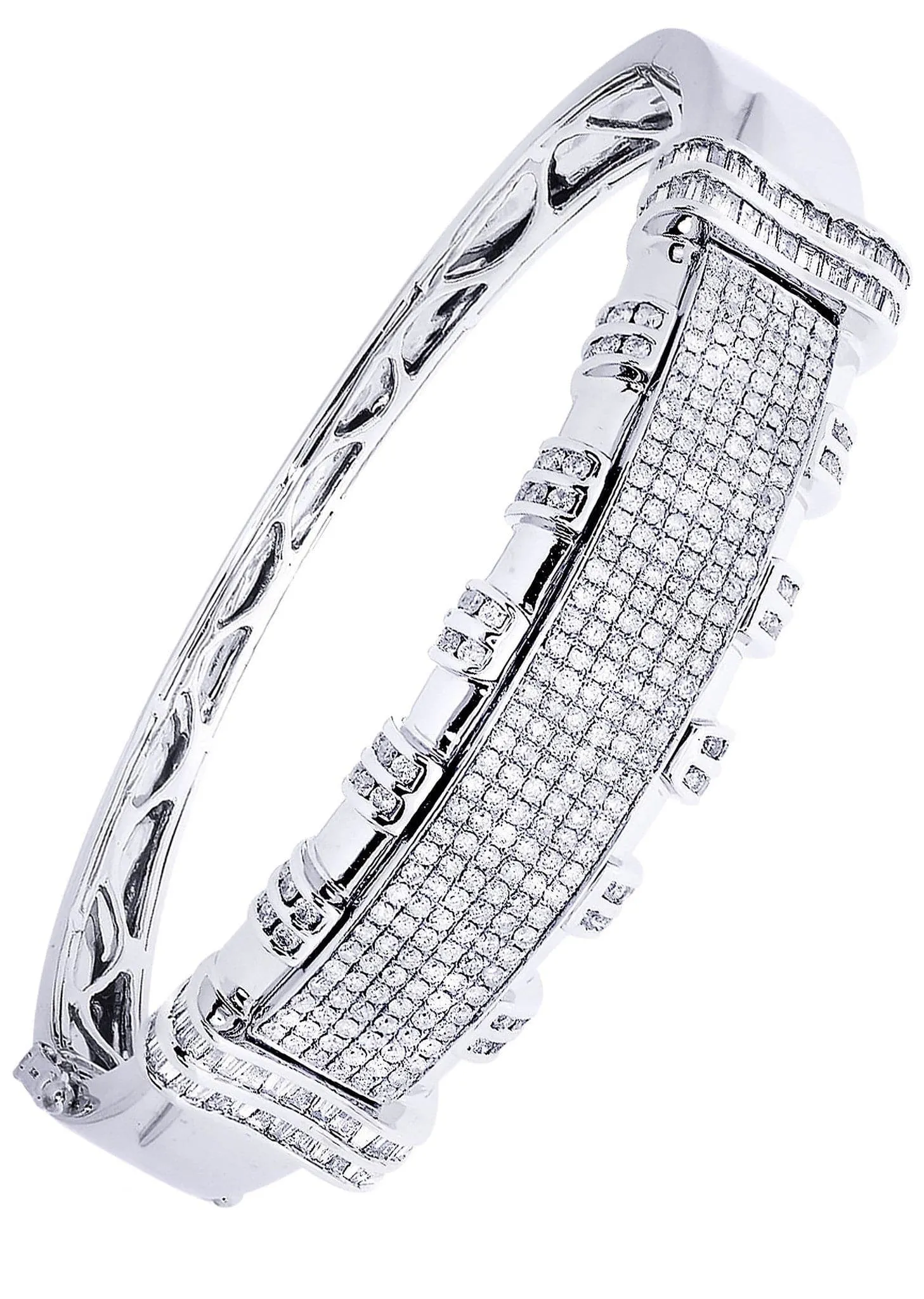 Mens Diamond Bangle White Gold| 4.43 Carats| 37.32 Grams