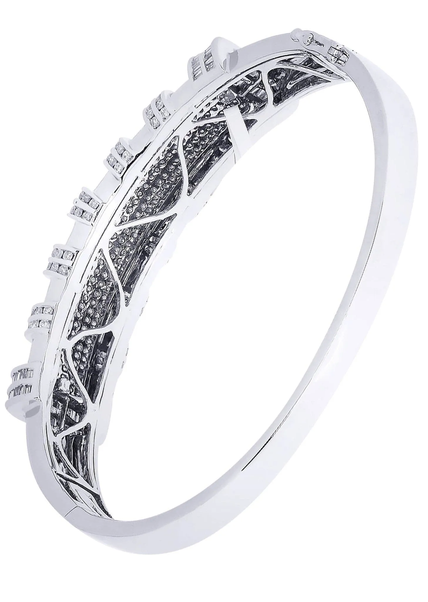 Mens Diamond Bangle White Gold| 4.43 Carats| 37.32 Grams