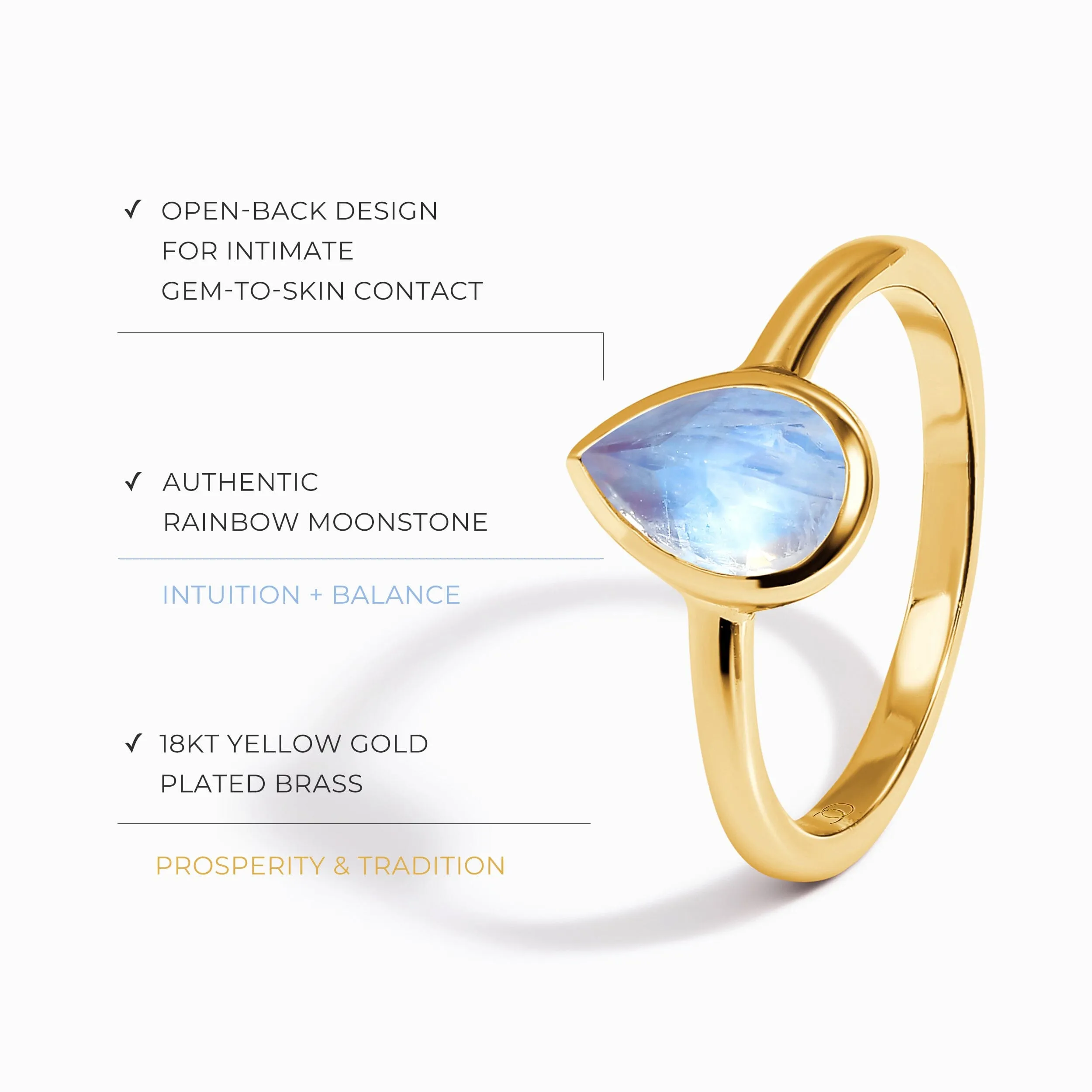 Moonstone Ring - Skin Kiss