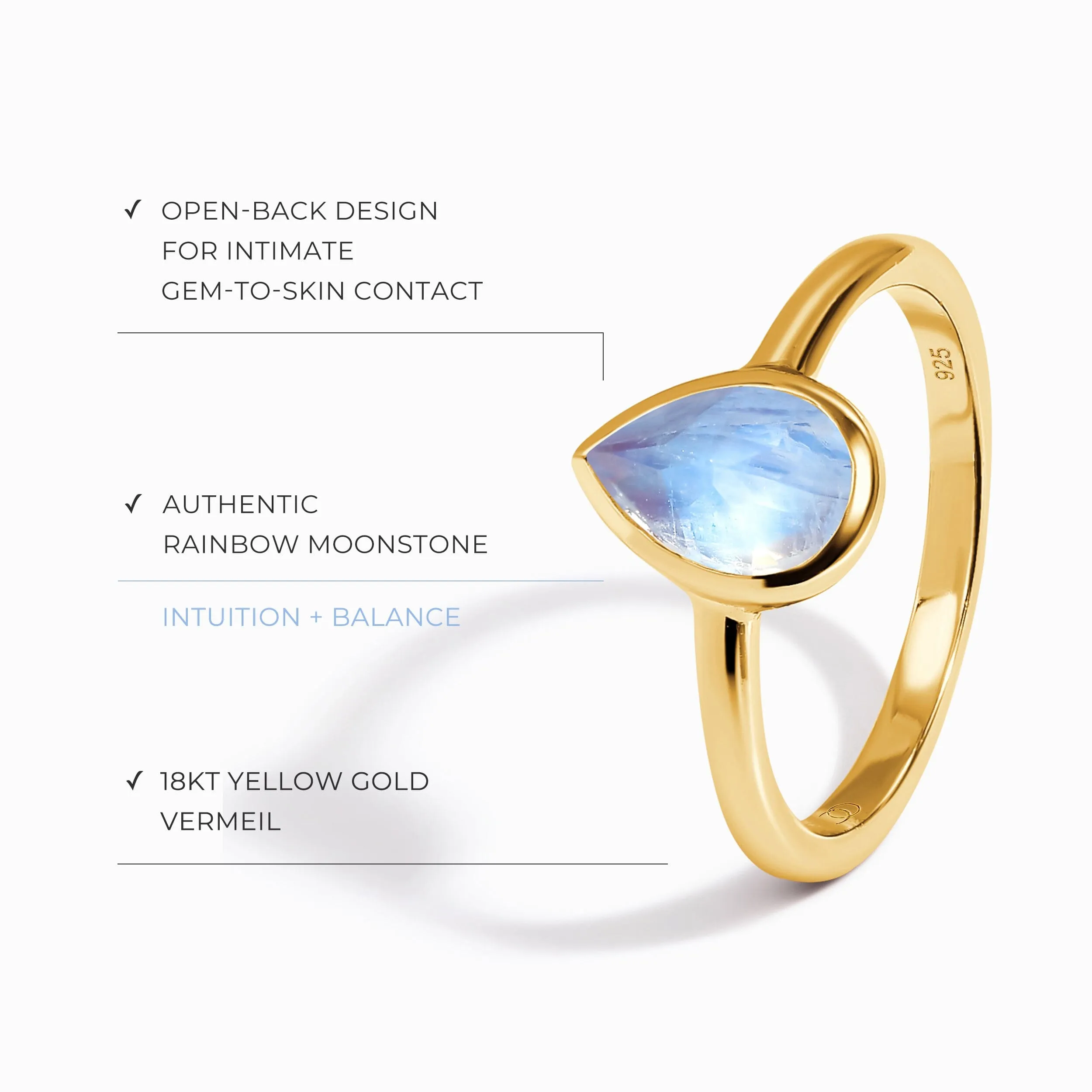 Moonstone Ring - Skin Kiss