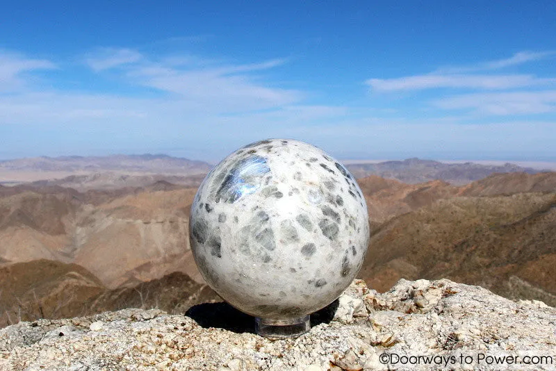 Moonstone Sphere 5.1" Rare & Incredible Markings