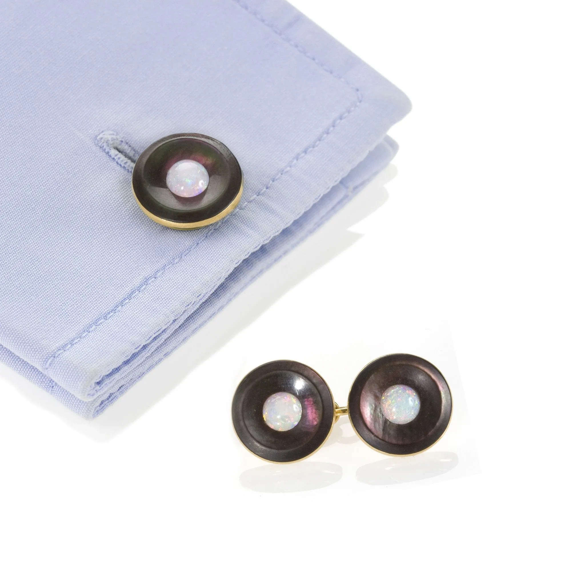 Mother of Pearl and Opal Cuff Links