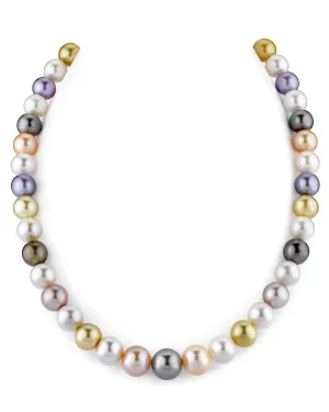 Multi-Color Tahitian, South Sea & Freshwater Pearl Necklace, 9.0-11.0mm - AAA Quality