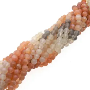 Multi Moonstone 4mm Round Beads 15" Strand