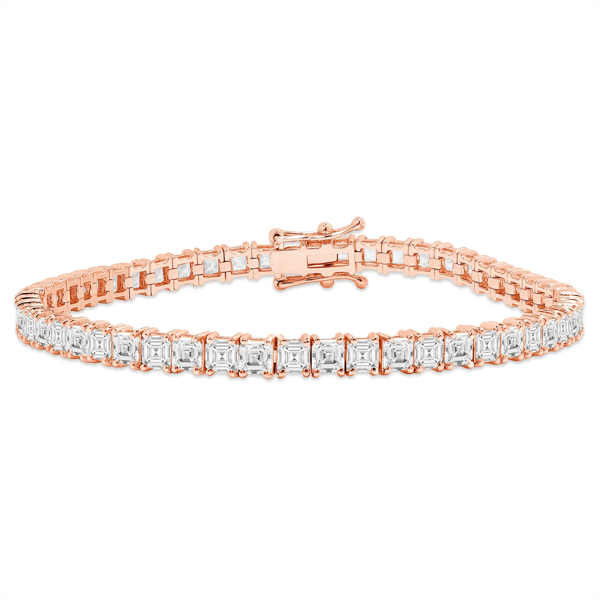 Natural Diamond Tennis Bracelet - Asscher Cut Diamonds