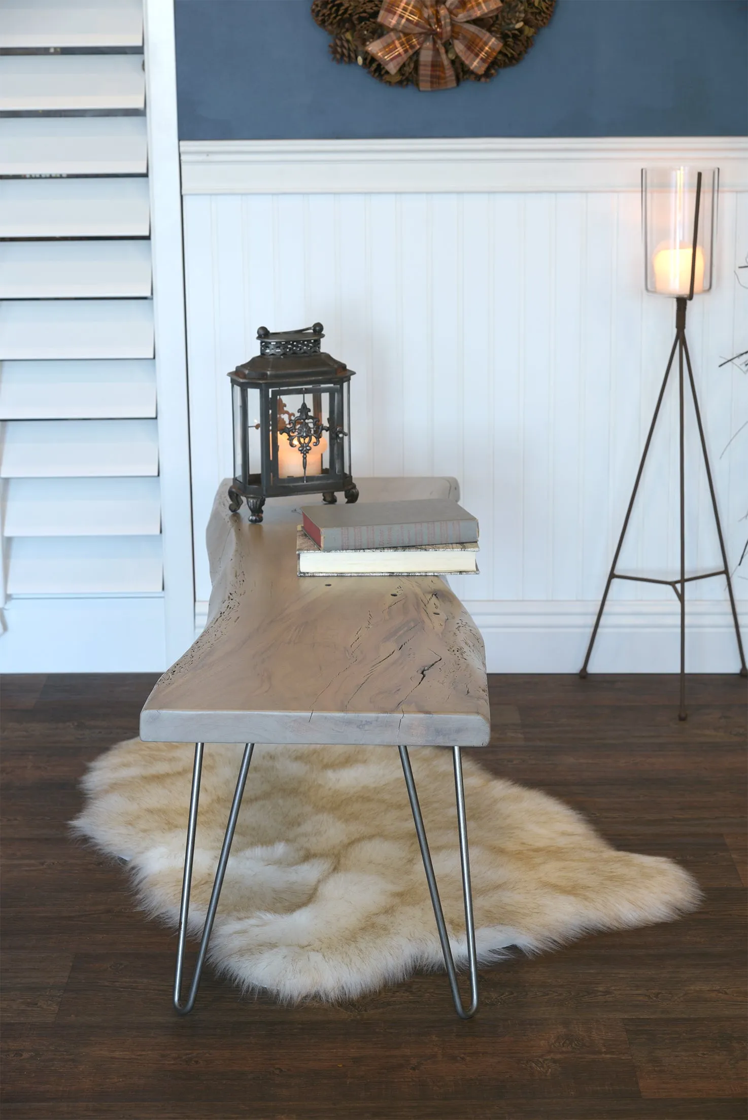 Natural Live Edge Slab Reclaimed Wood Coffee Table