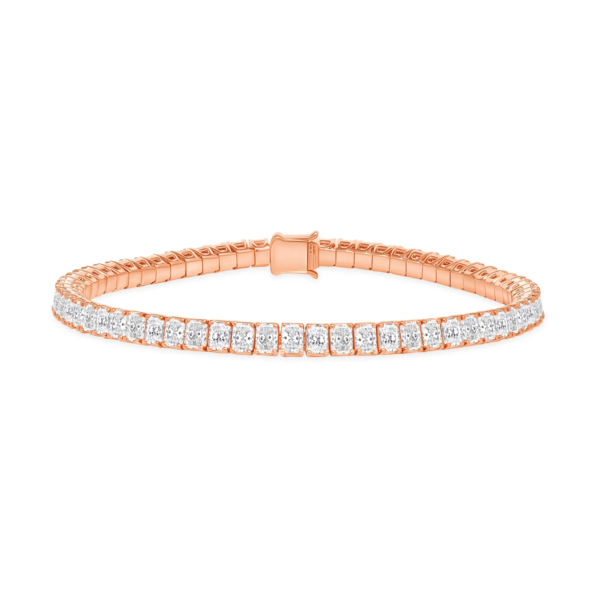 Natural Radiant-Cut Diamond Tennis Bracelet - 18k Gold