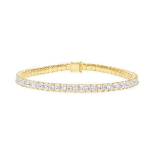 Natural Radiant-Cut Diamond Tennis Bracelet - 18k Gold