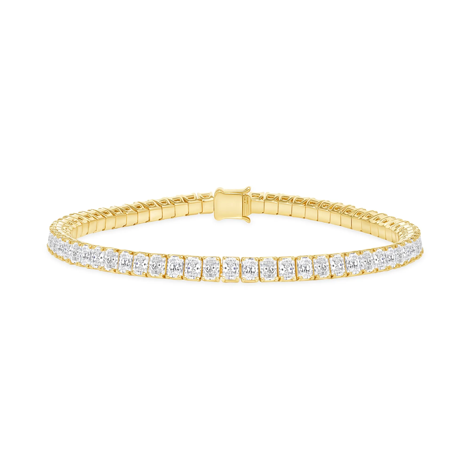 Natural Radiant-Cut Diamond Tennis Bracelet - 18k Gold