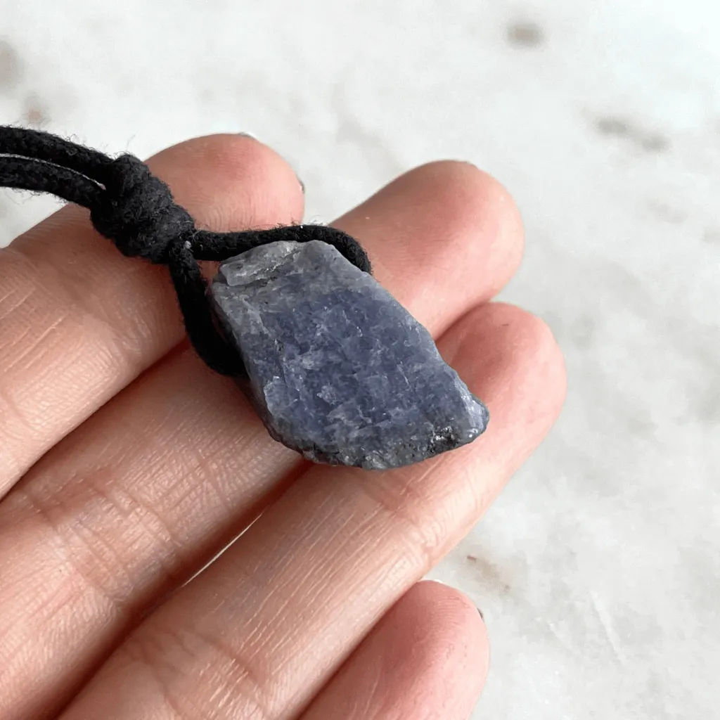 Natural Raw Tanzanite Gemstone Pendant Necklace - Unearthed Beauty