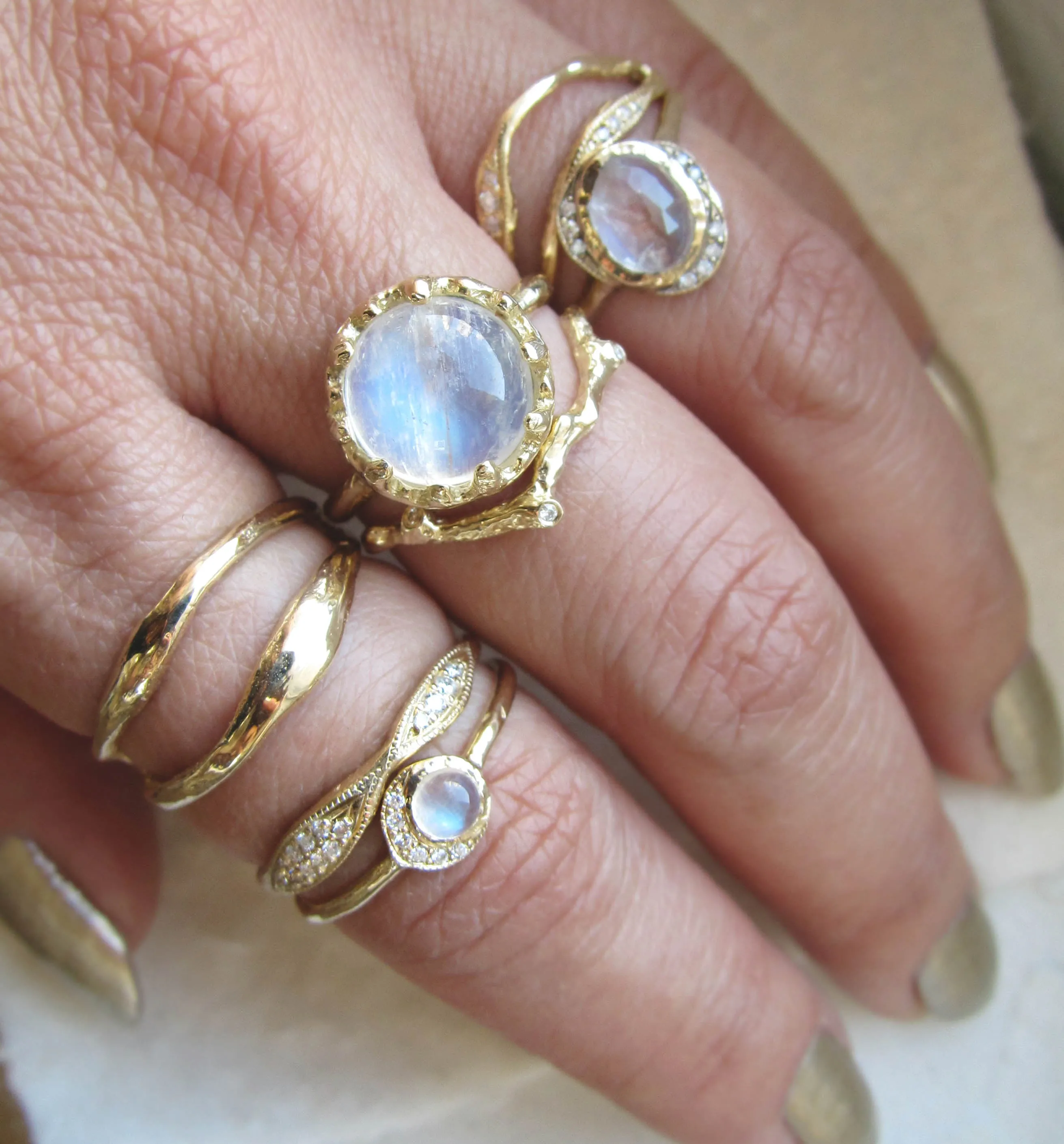 Nesting Moonstone Ring