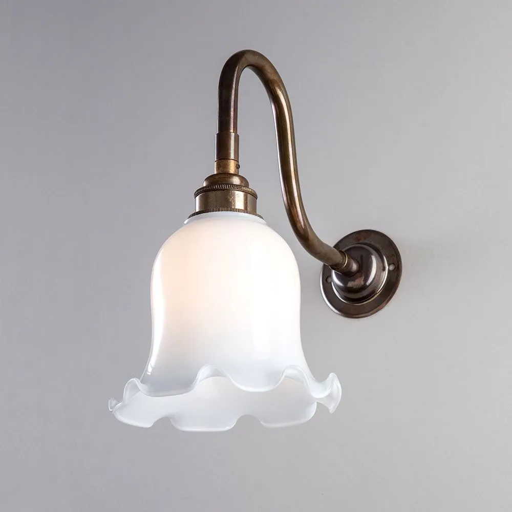 Old School Electric Tulip opal glass wall light