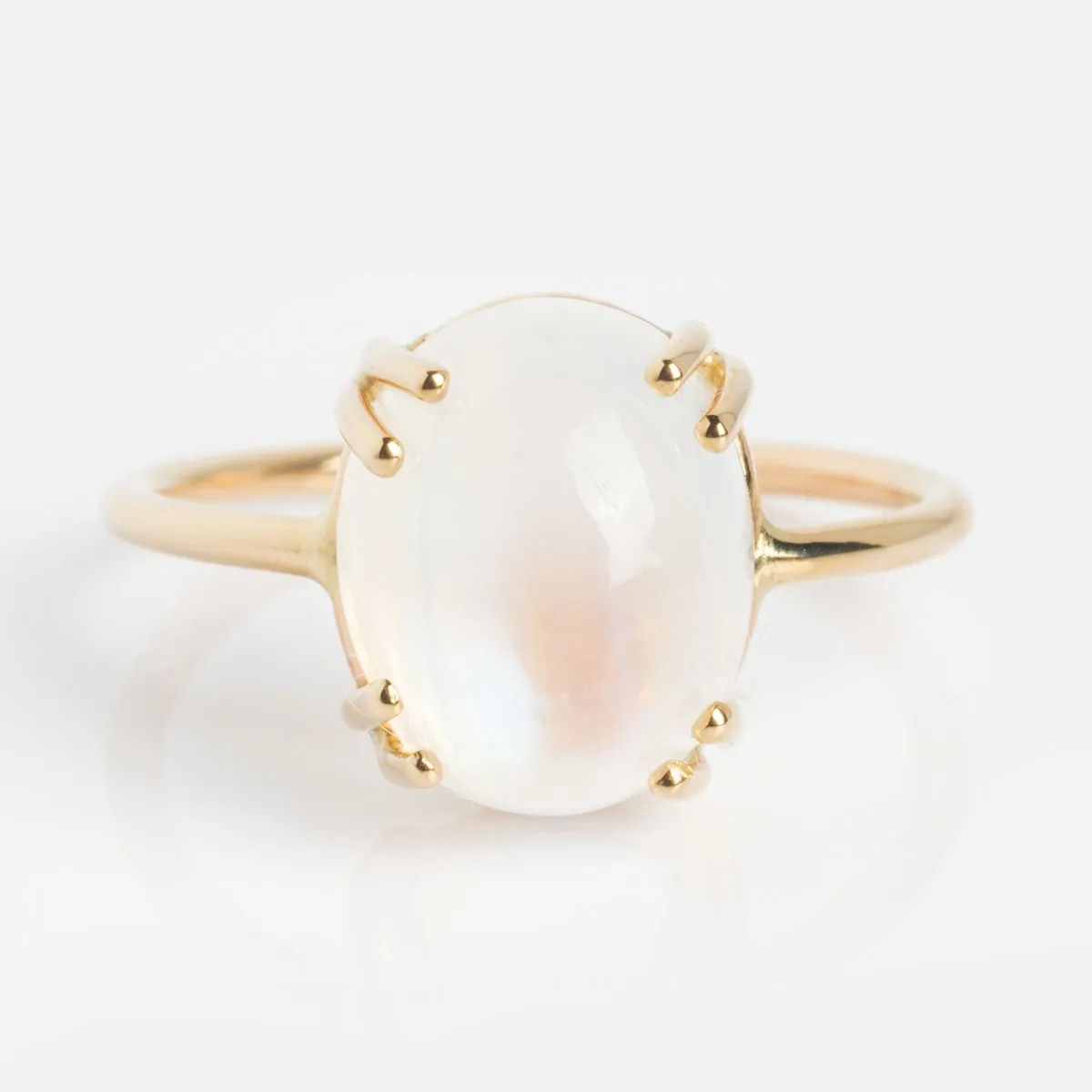 One of a Kind Rainbow Moonstone Cabachon Ring