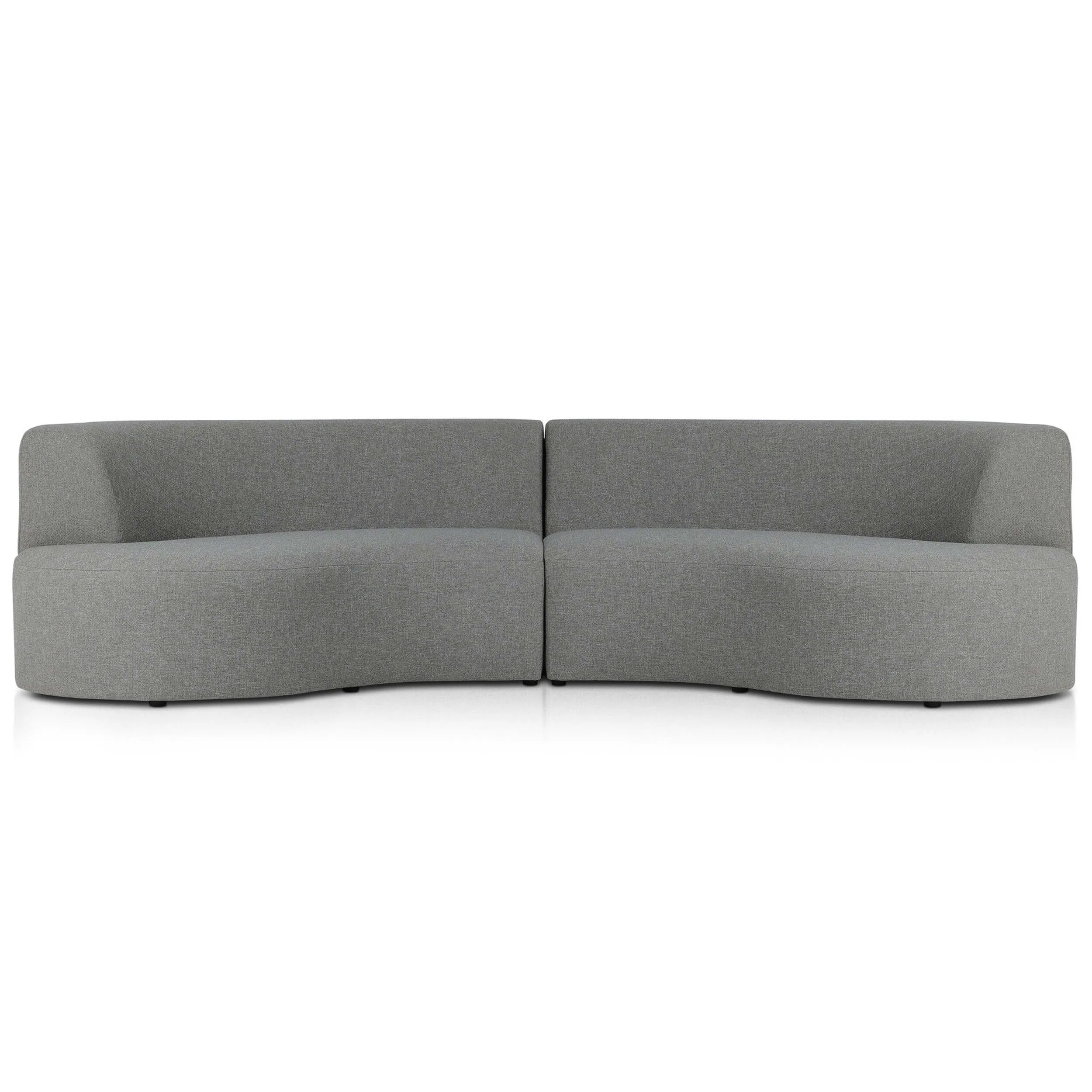 Opal Outdoor 2 Piece Curved Sectional, Hayes Smoke