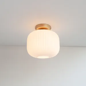 Opal Reeded Glass Flush Ceiling Light