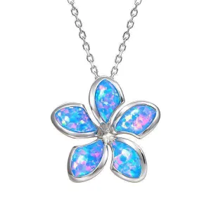 Opal Sunrise Plumeria Pendant