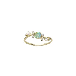 Organic Crossover Opal and Diamond Ring