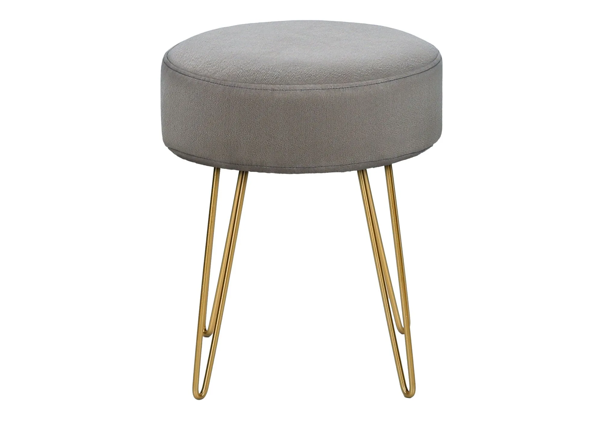 Ottoman, Pouf, Footrest, Foot Stool, Round Gold Metal Legs, Contemporary, Modern