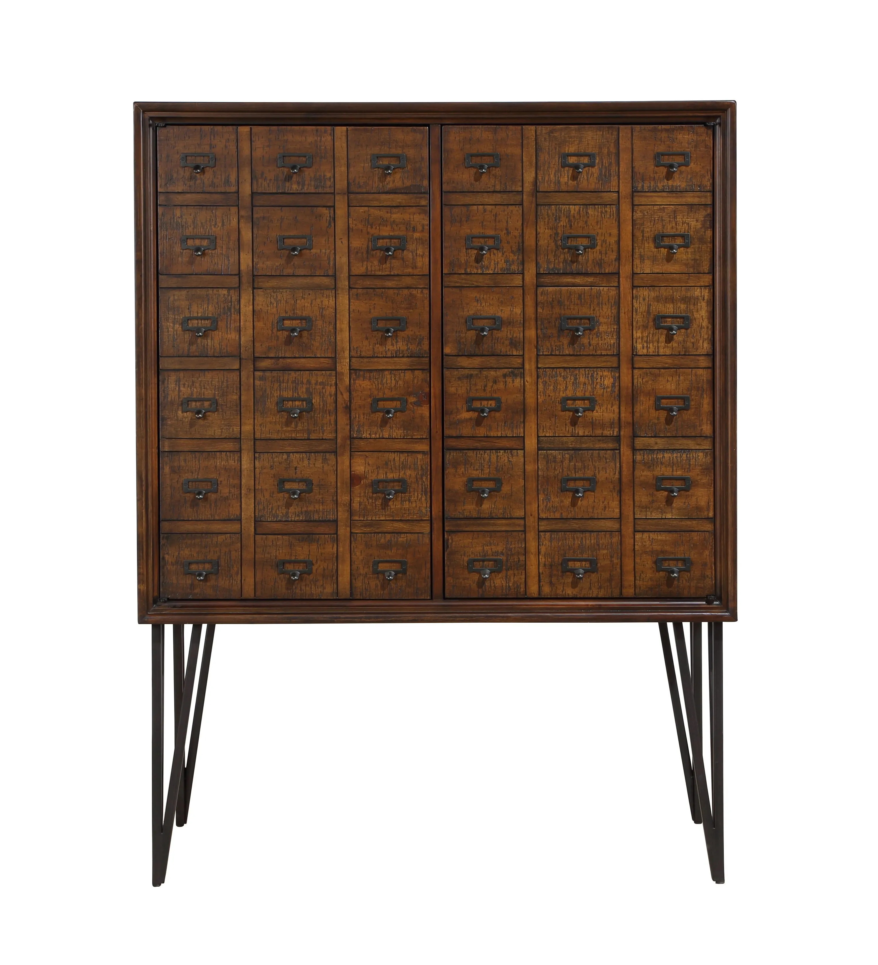 Oxford - Two Door Bar Cabinet - Distressed Brown