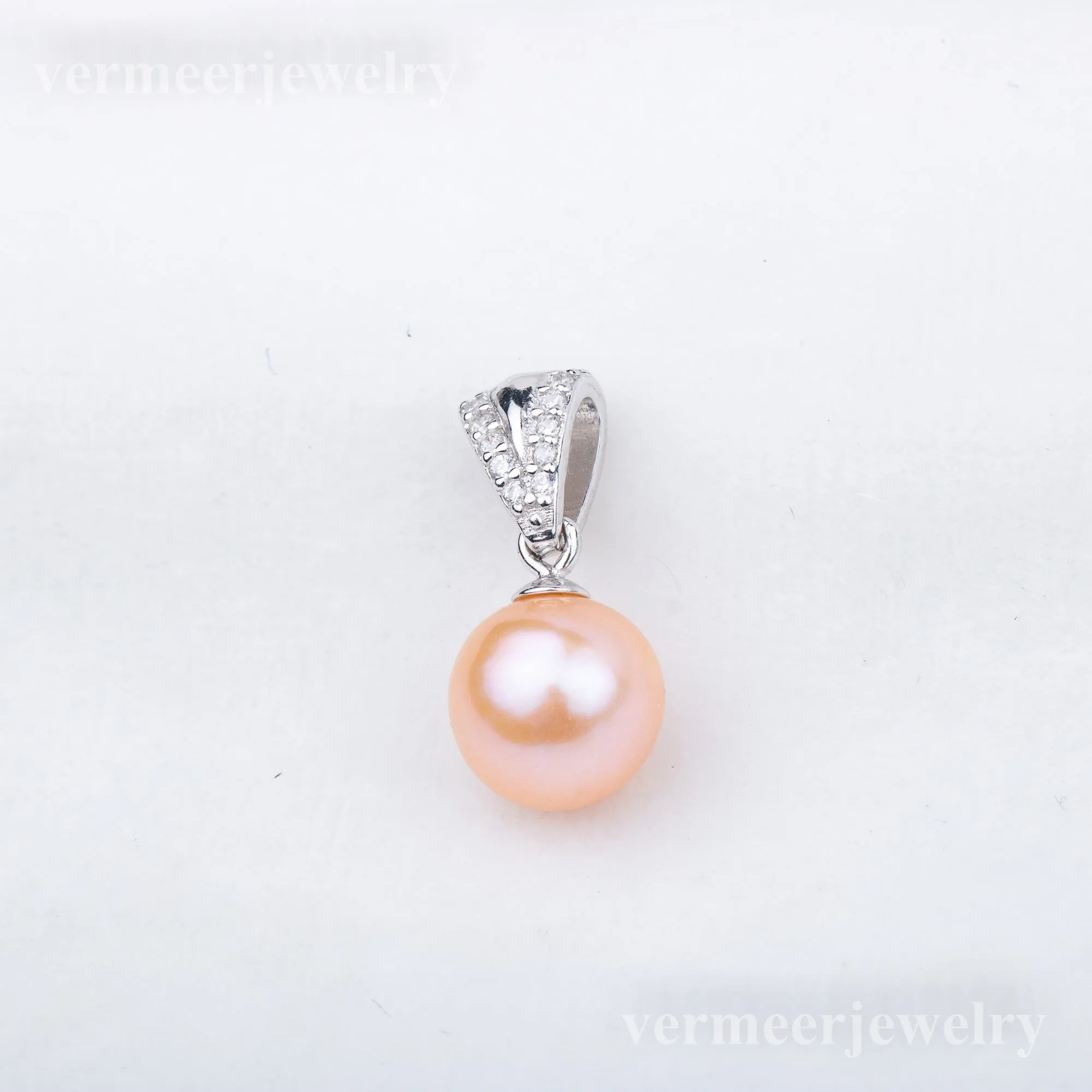 P010842 DIY 7-9mm Natural Freshwater pearl pendant accessory 925 sterling silver engagement jewelry necklace for women