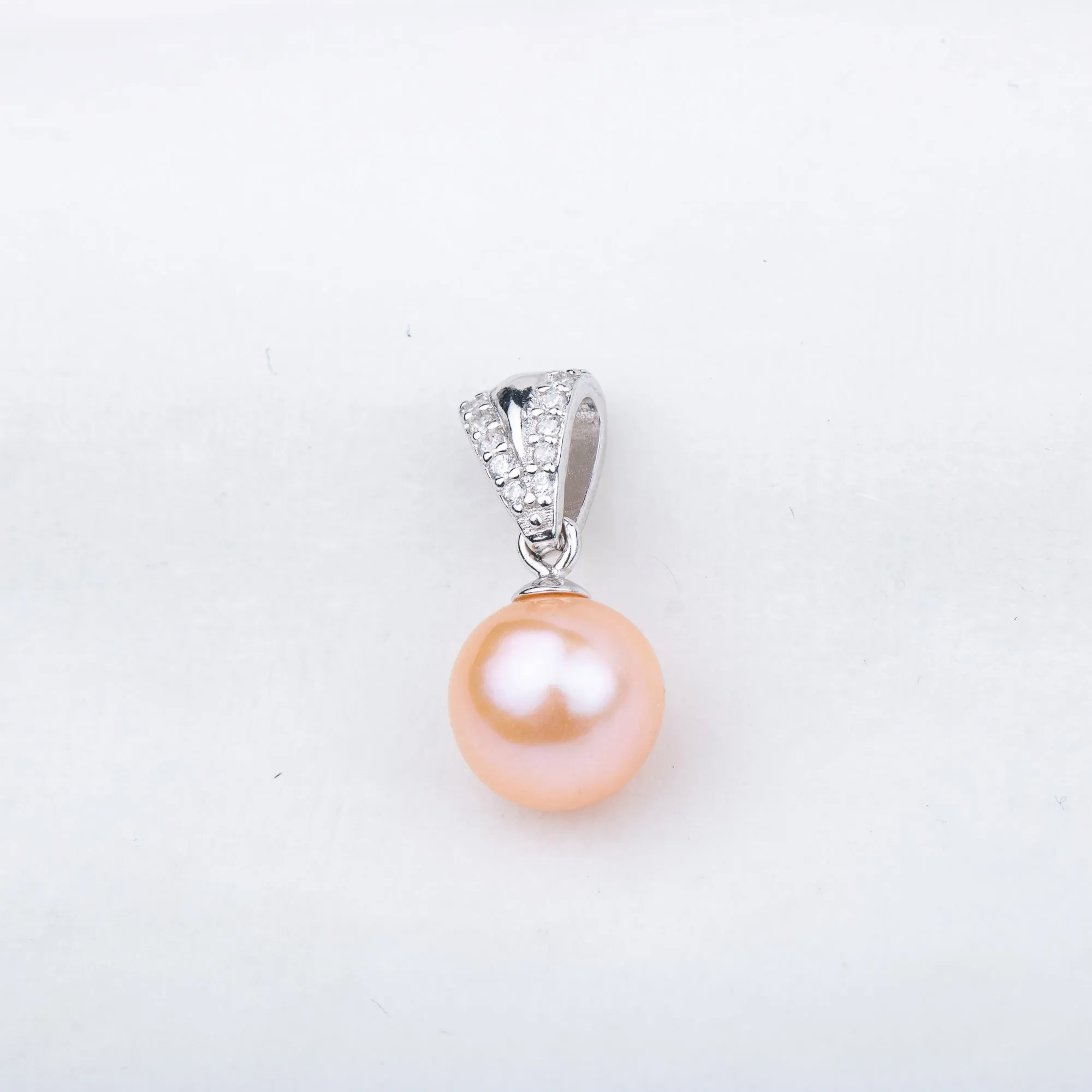 P010842 DIY 7-9mm Natural Freshwater pearl pendant accessory 925 sterling silver engagement jewelry necklace for women