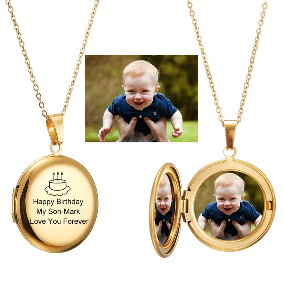 Personalized Photo Locket Necklace, Custom Pendant, Birthday Present, Christmas Anniversary Wedding Gifts, Girlfriend Mom Wife Gift Present