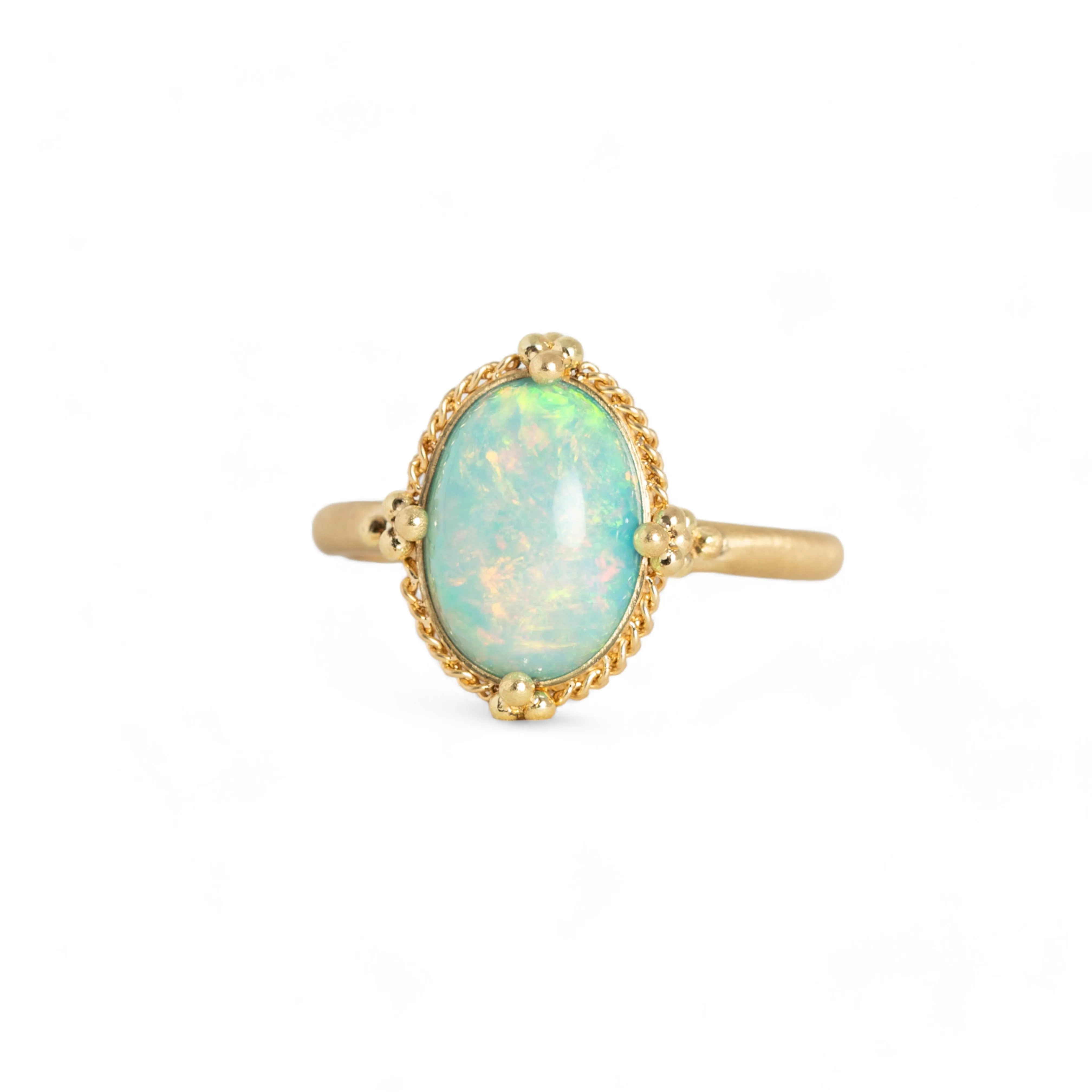 Petite Oval Ethiopian Opal Ring