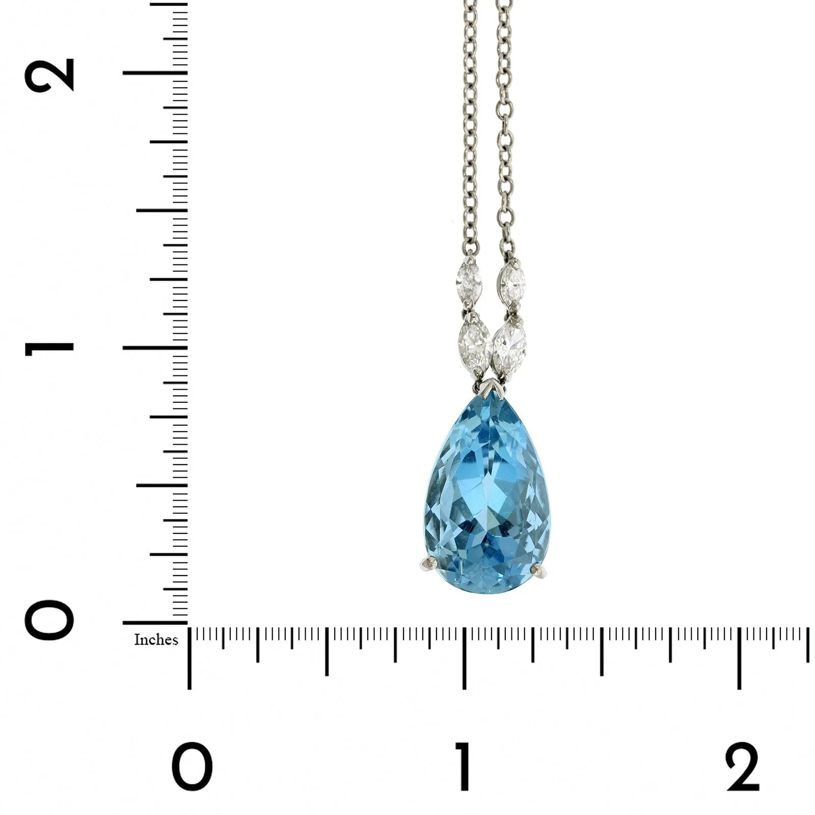 Platinum Pear Shape Aquamarine Pendant