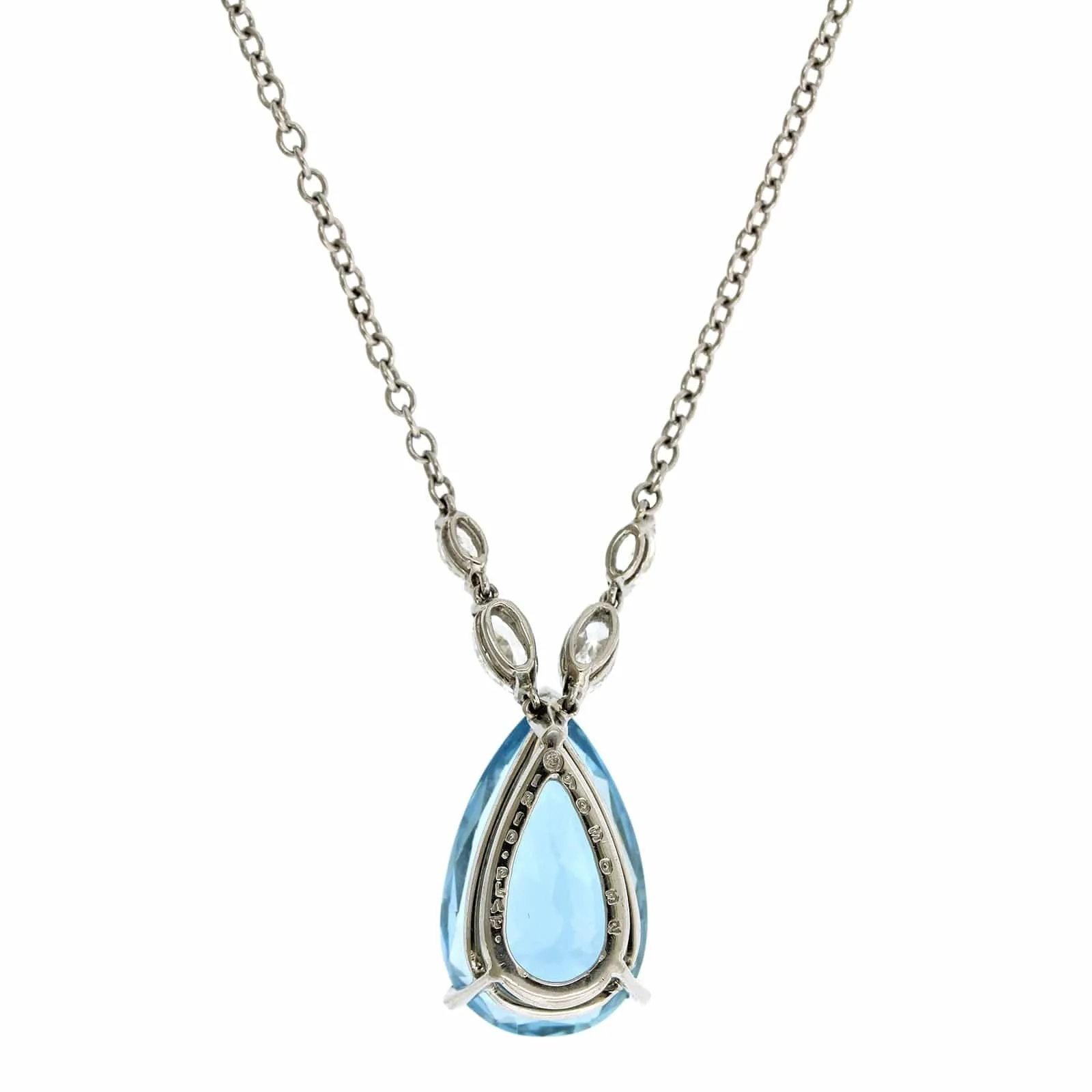 Platinum Pear Shape Aquamarine Pendant