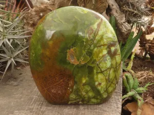 Polished Extra Large Green Opal Standing Free Form  x 1 From Madagascar