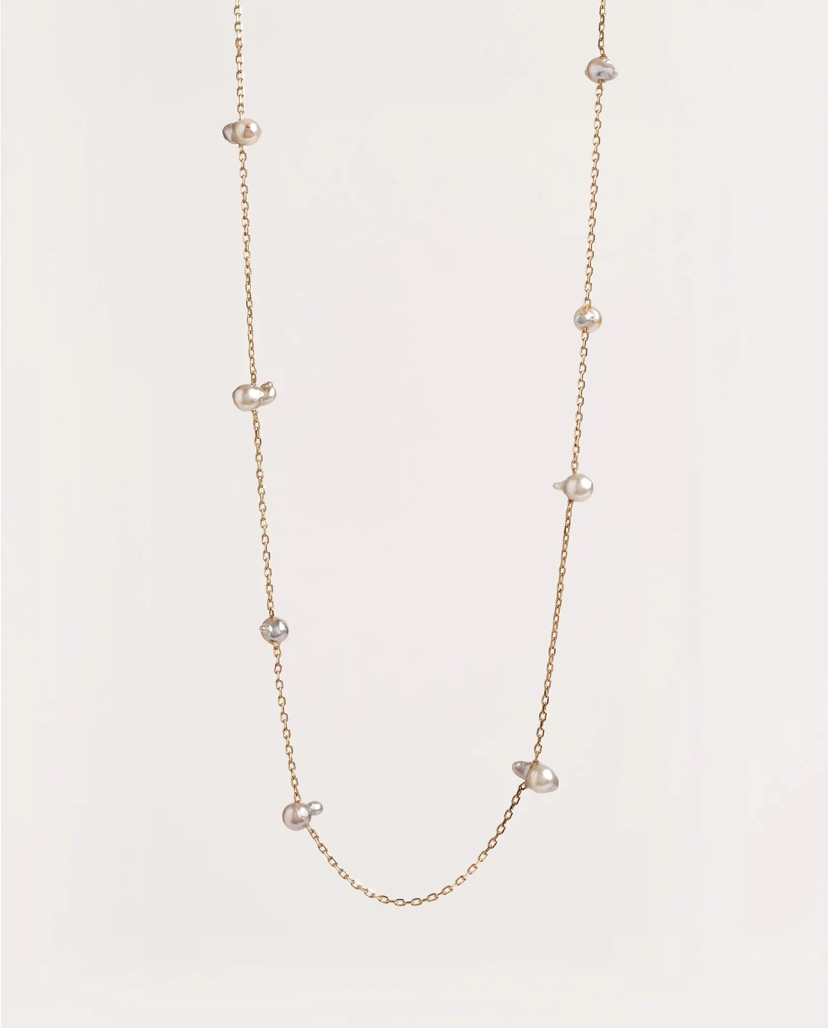 Poppy Akoya Pearl station Necklace