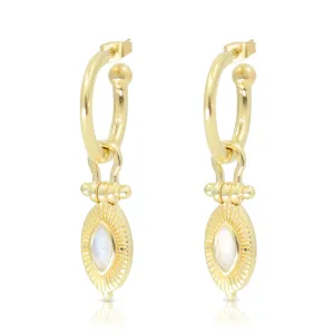 Radiance Moonstone Gold Hoops